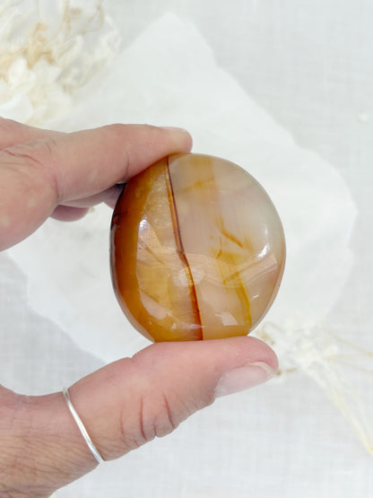 CARNELIAN FREEFORM PALMSTONE || CPS03