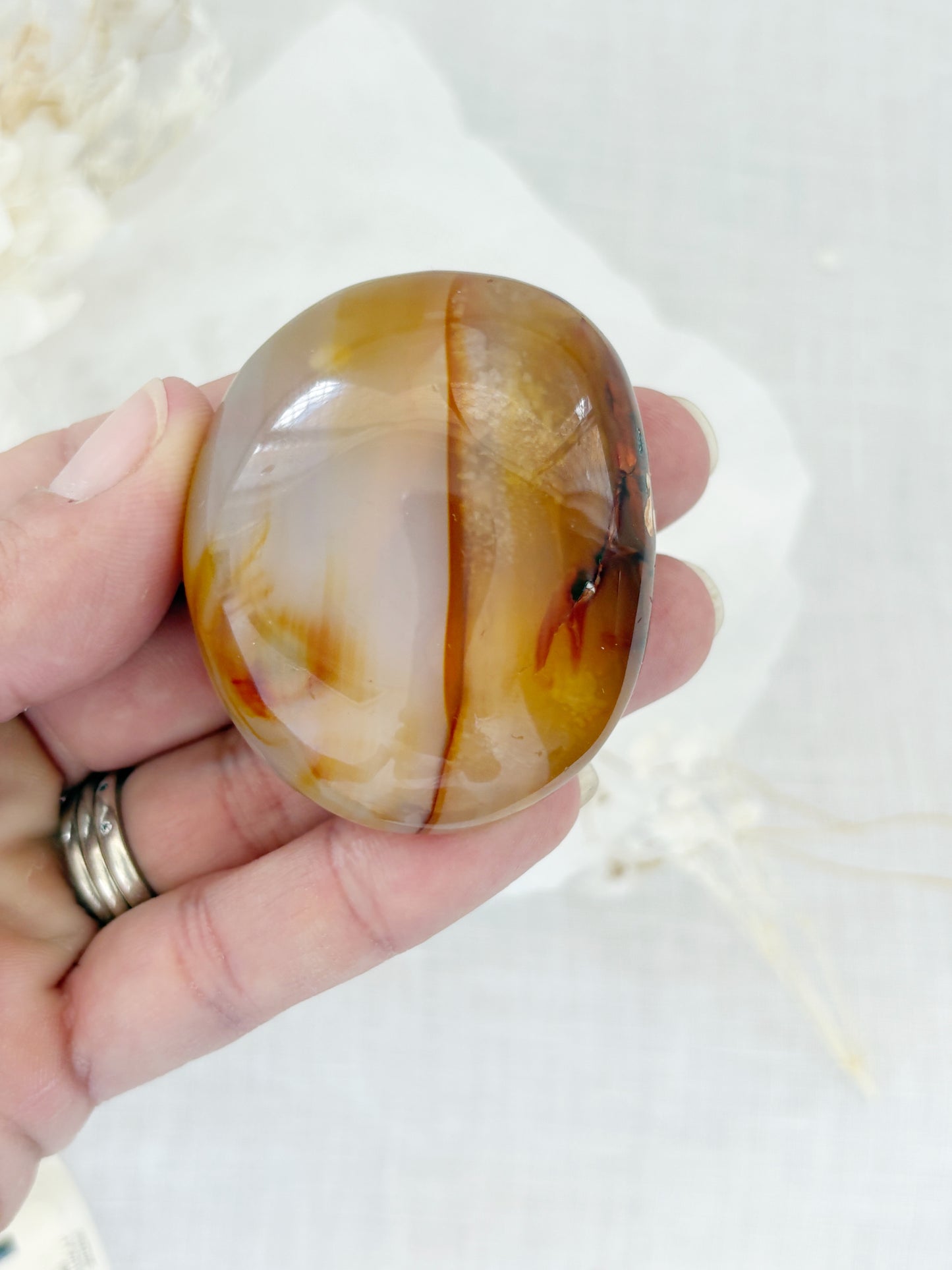 CARNELIAN FREEFORM PALMSTONE || CPS03