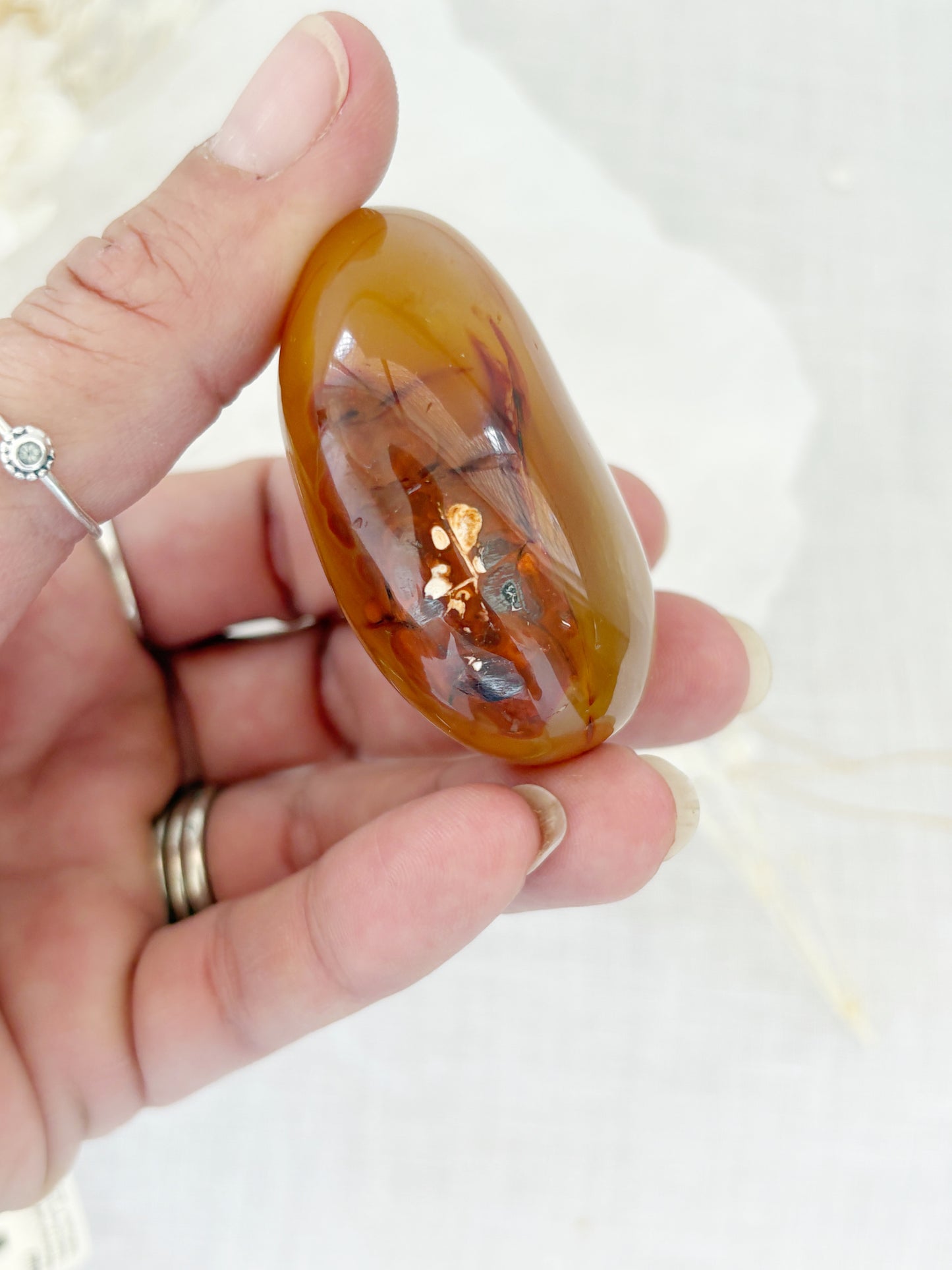 CARNELIAN FREEFORM PALMSTONE || CPS03