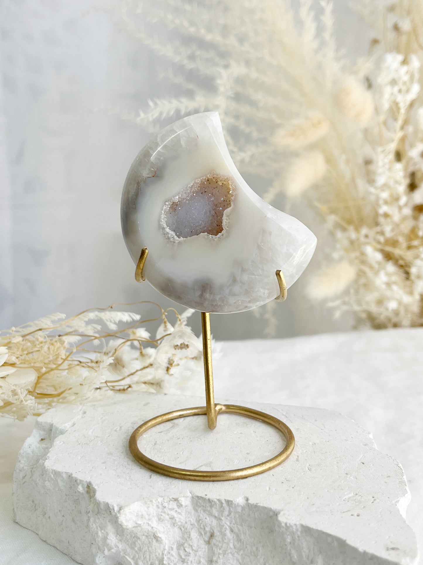 DRUZE AGATE MOON || 31017