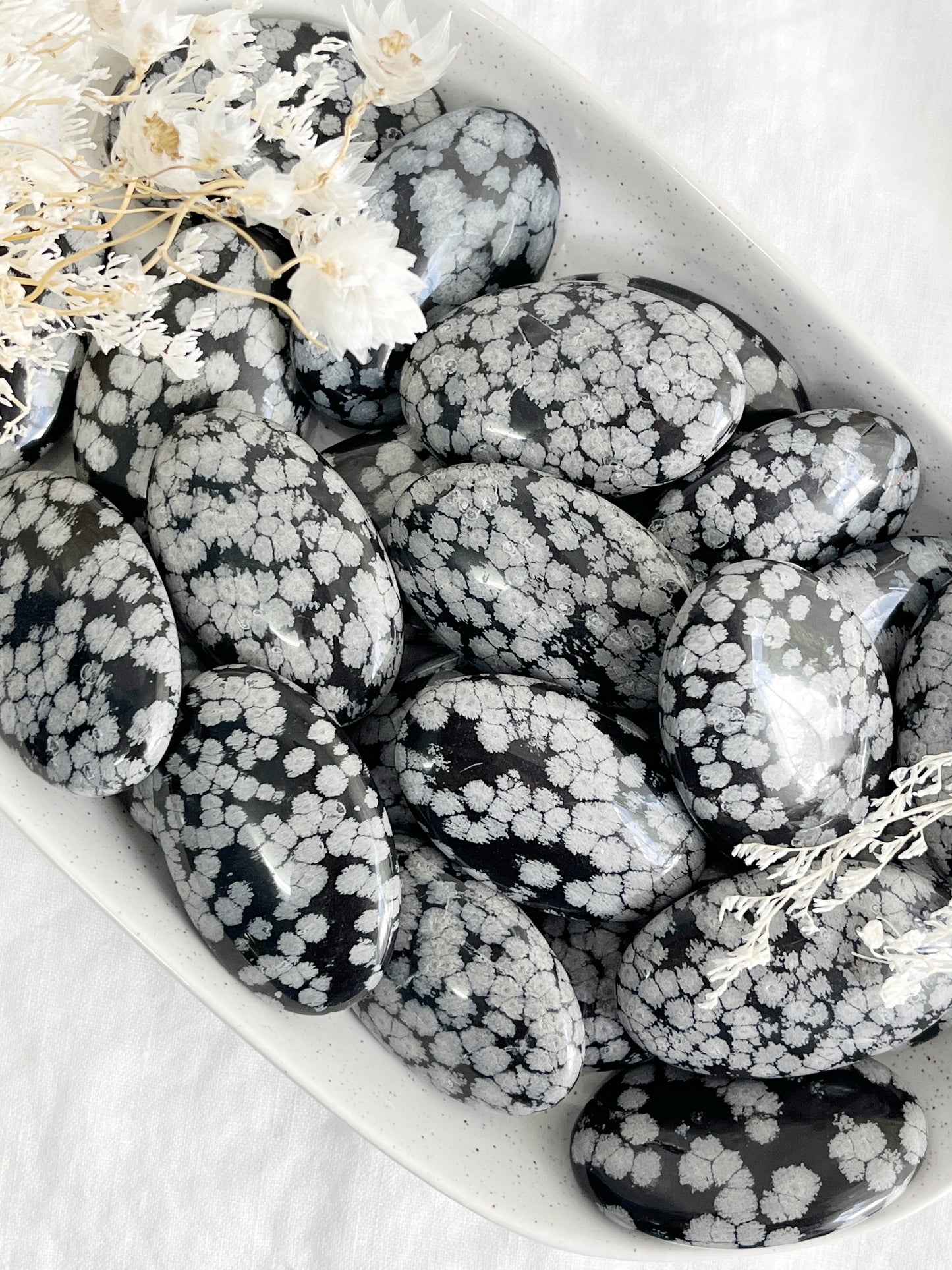 SNOWFLAKE OBSIDIAN PALMSTONE || INTUITIVELY CHOSEN