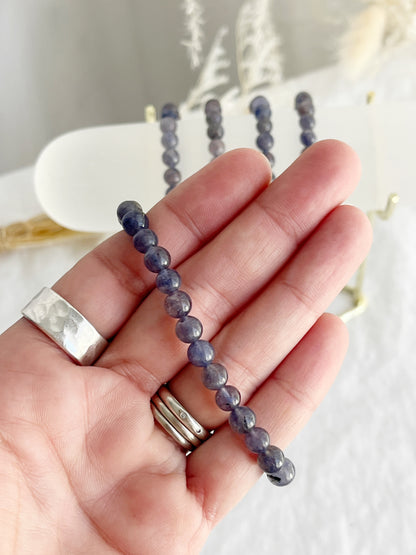 IOLITE BEAD BRACELET || 6MM