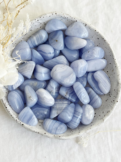BLUE LACE AGATE TUMBLE || INTUITIVELY CHOSEN