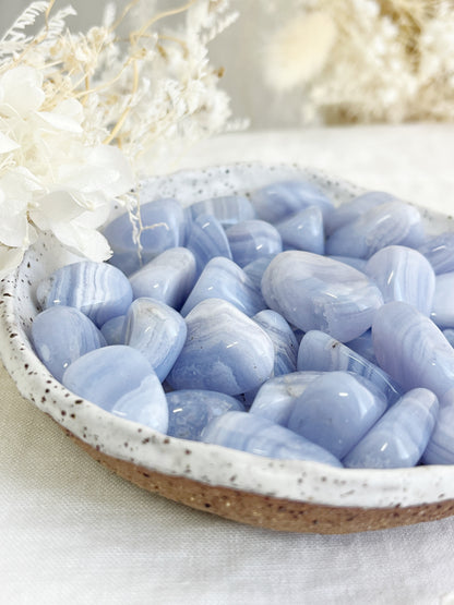 BLUE LACE AGATE TUMBLE || INTUITIVELY CHOSEN