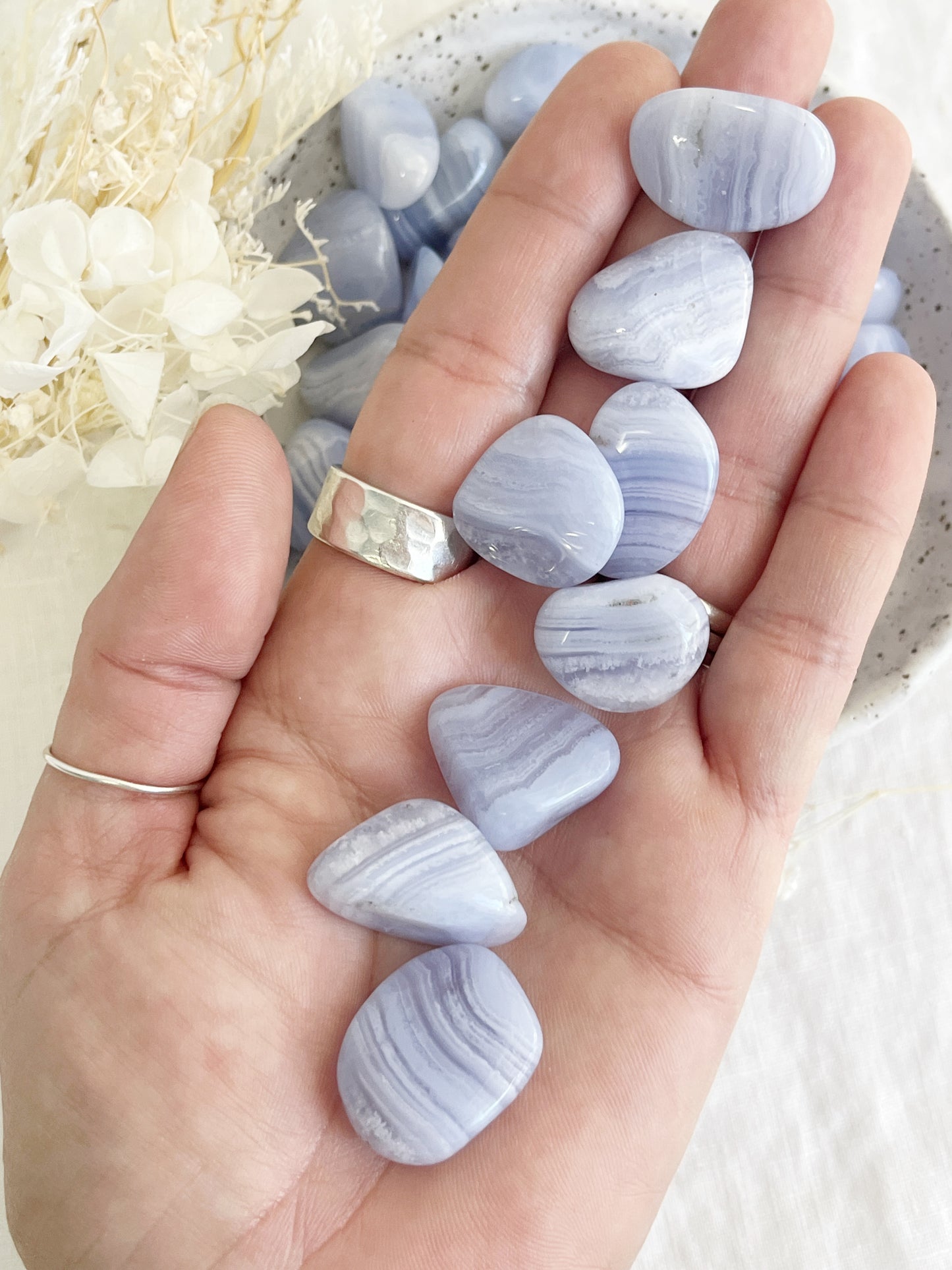 BLUE LACE AGATE TUMBLE || INTUITIVELY CHOSEN
