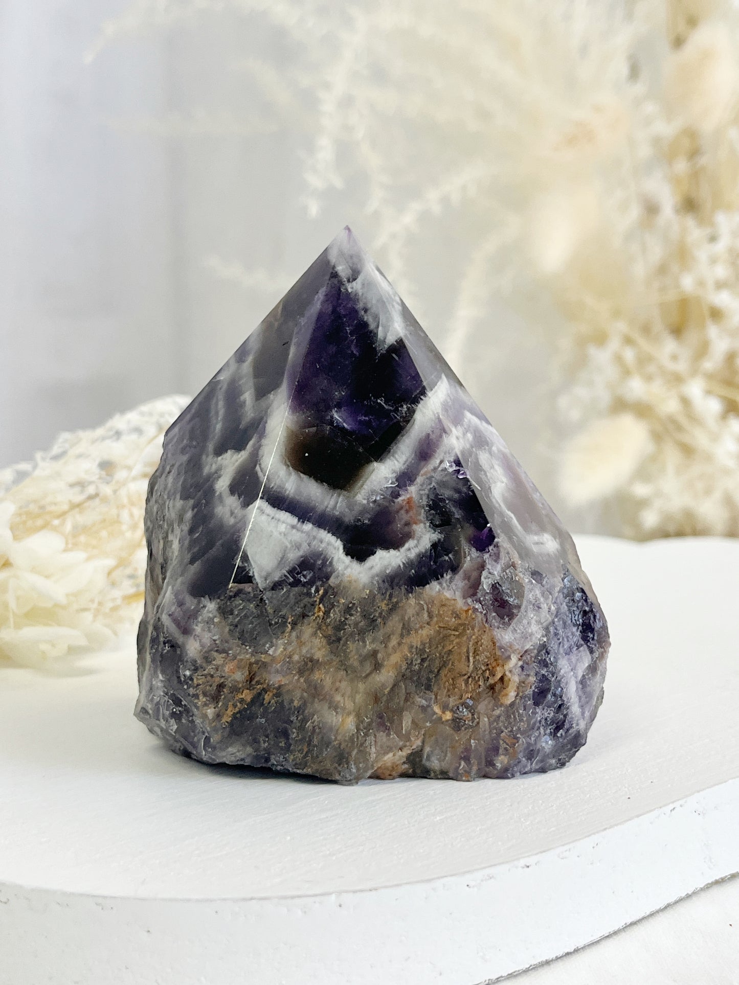 DREAM AMETHYST SEMI POLISHED POINT || 32099