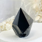 BLACK OBSIDIAN SEMI POLISHED POINT || 32095