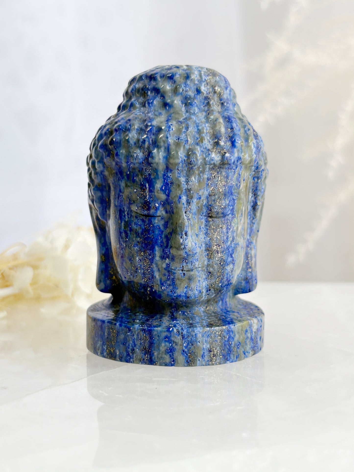LAPIS LAZULI BUDDHA HEAD STONED AND SAGED AUSTRALIA