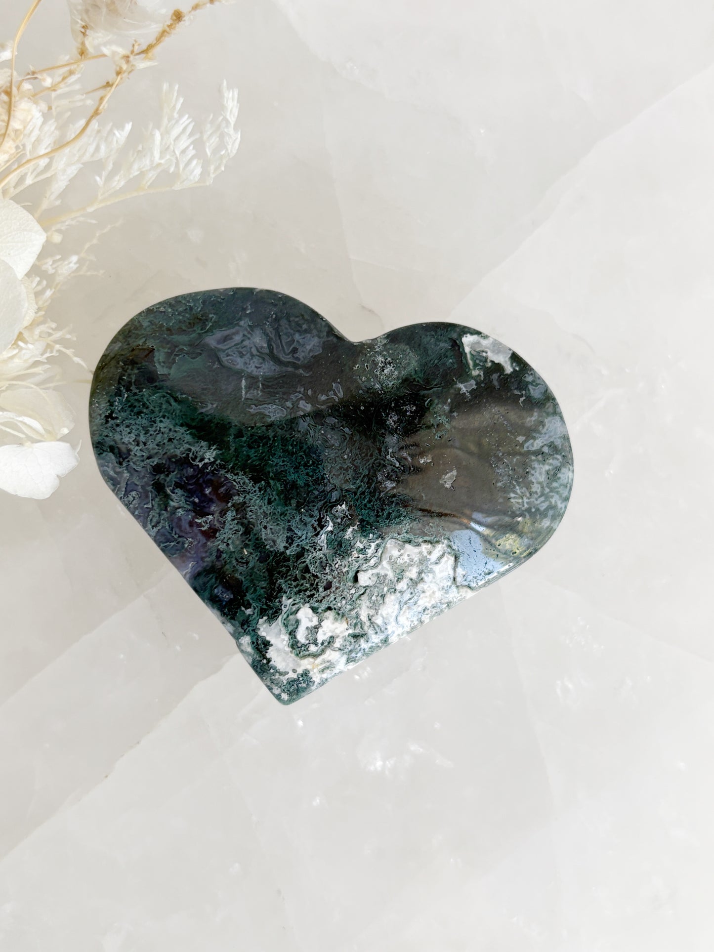 MOSS AGATE HEART STONED AND SAGED AUSTRALIA