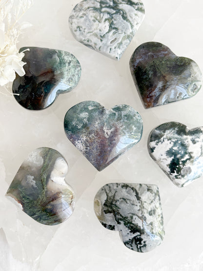 MOSS AGATE HEART STONED AND SAGED AUSTRALIA
