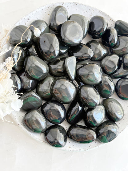 RAINBOW OBSIDIAN TUMBLE STONED AND SAGED AUSTRALIA