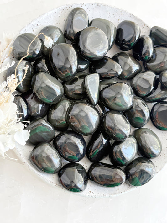 RAINBOW OBSIDIAN TUMBLE STONED AND SAGED AUSTRALIA