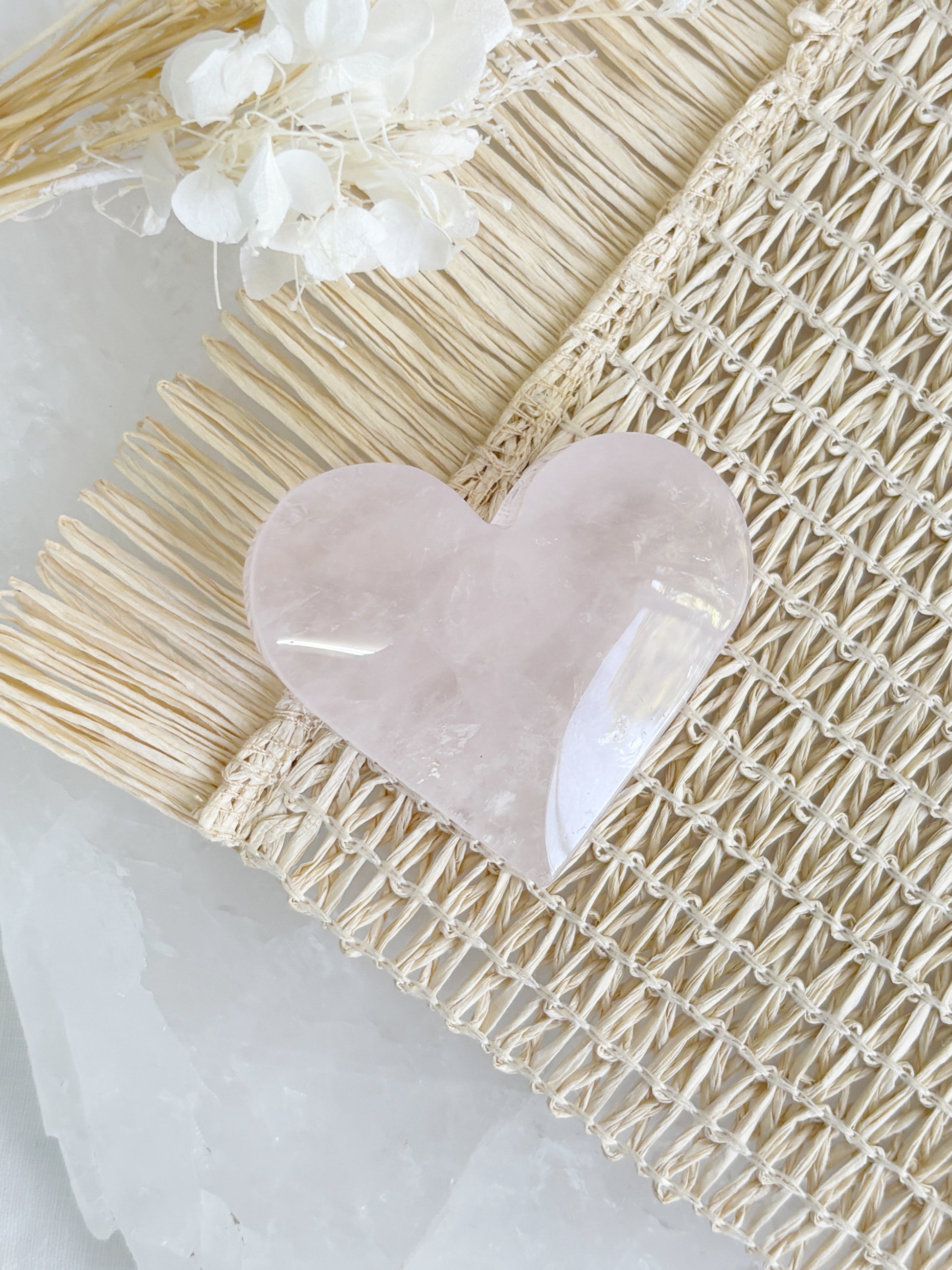 ROSE QUARTZ HEART 5 STONED AND SAGED AUSTRALIA
