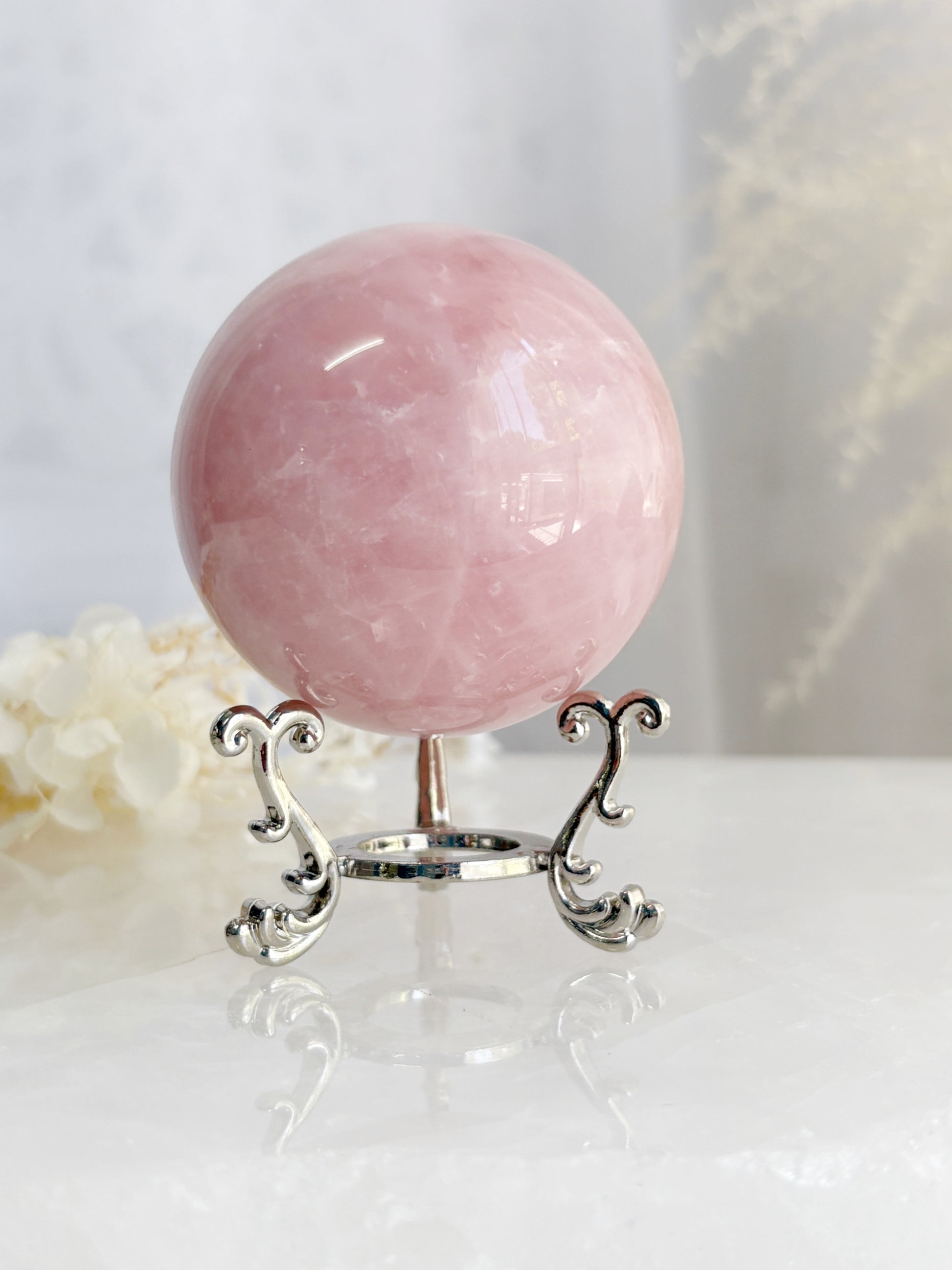 ROSE QUARTZ SPHERE 2 STONED AND SAGED AUSTRALIA