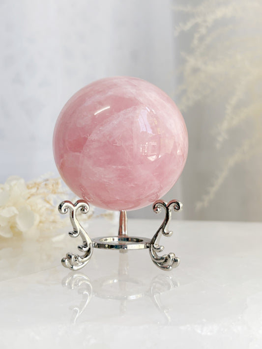 ROSE QUARTZ SPHERE 3 STONED AND SAGED AUSTRALIA