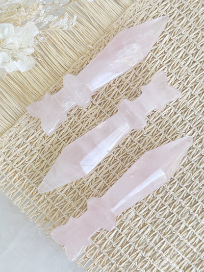 ROSE QUARTZ SWORD STONED AND SAGED AUSTRALIA