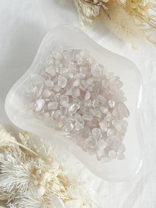 AURA ROSE QUARTZ CHIPS || 100G