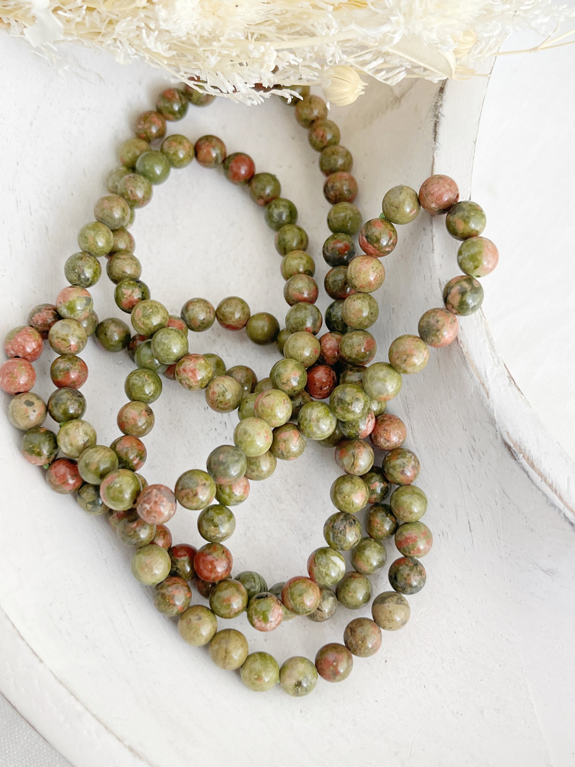 UNAKITE 6MM BEAD BRACELET AUSTRALIA