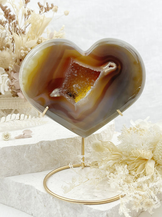 DRUZE AGATE HEART, STONED AND SAGED AUSTRALIA