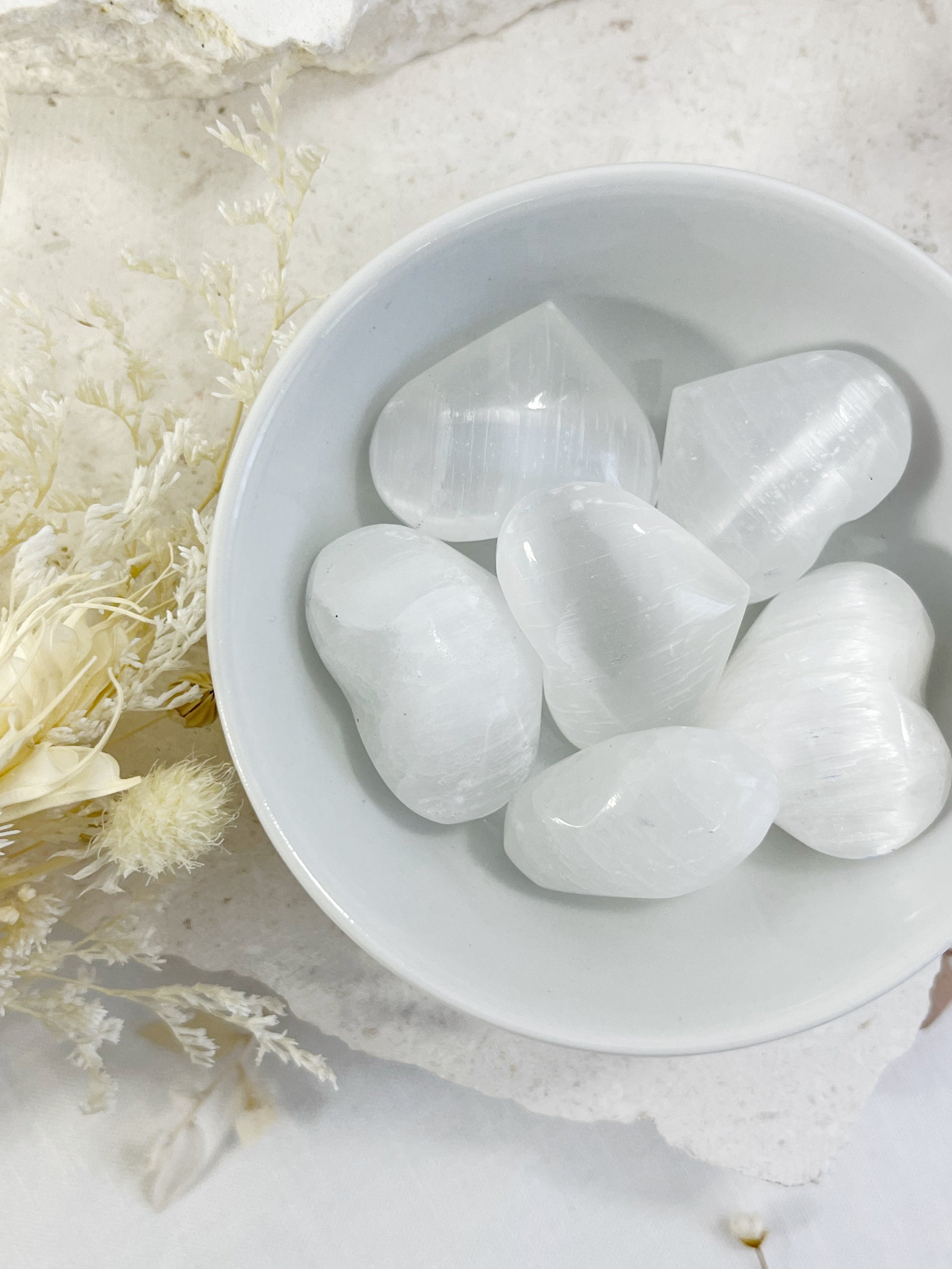 SELENITE MINI HEART, STONED AND SAGED AUSTRALIA