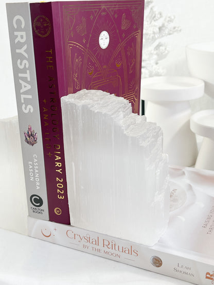 SATIN SPAR SELENITE BOOKEND SET || 100132
