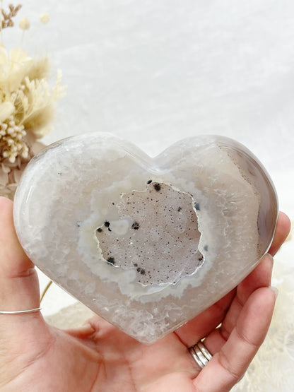 DRUZE AGATE HEART | ON STAND 100814
