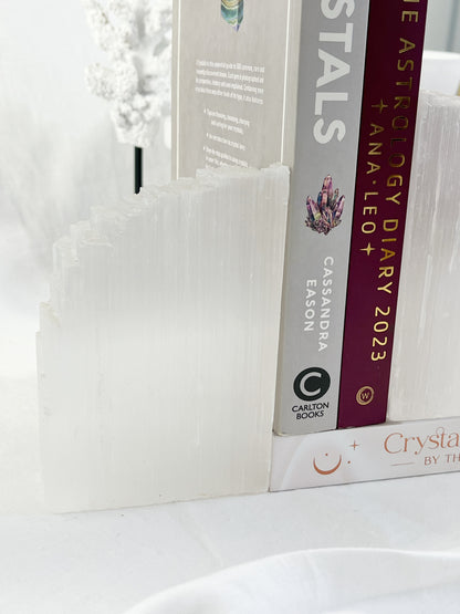 SATIN SPAR SELENITE BOOKEND SET || 100132