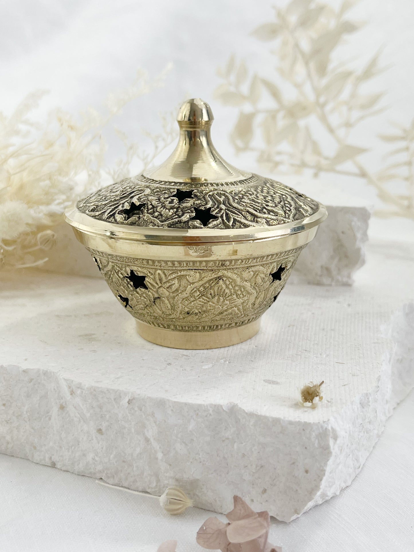 STAR CUT OUT CHARCOAL BURNER | BRASS