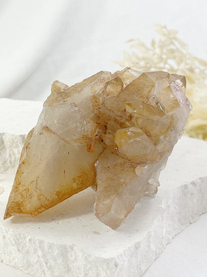 Tangerine Quartz cluster point, crystal shop Australia Stoned and Saged