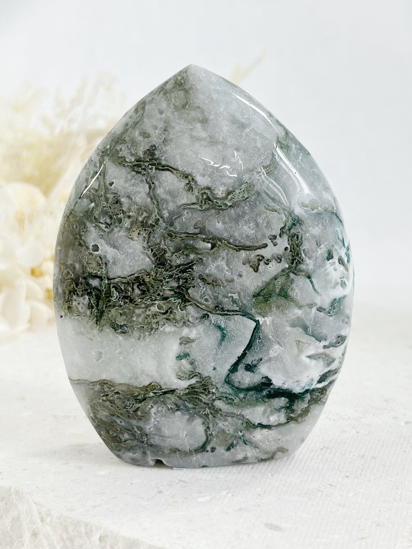 MOSS AGATE DOME  | 100268