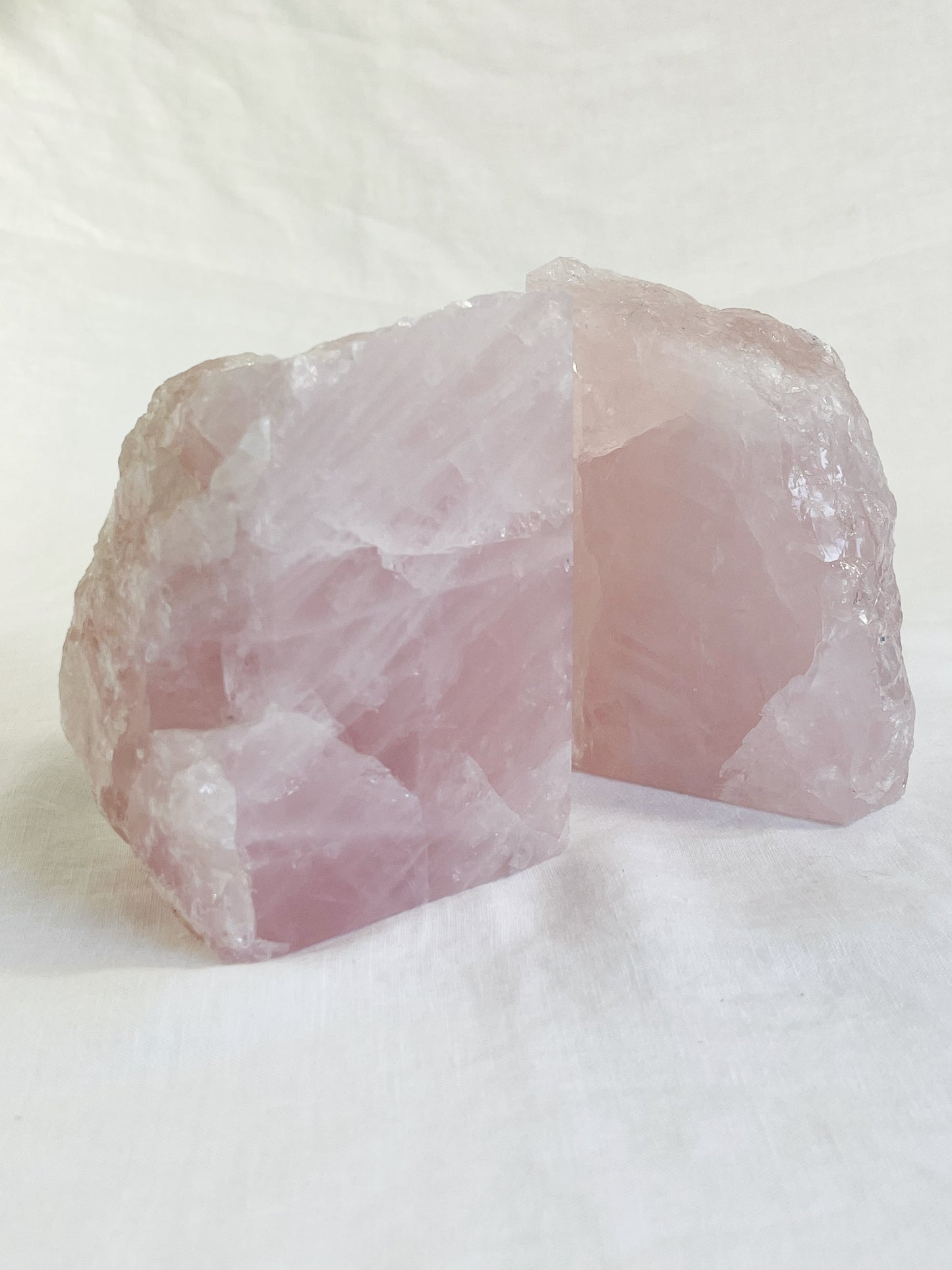 ROSE QUARTZ BOOKENDS, STONED AND SAGED AUSTRALIA