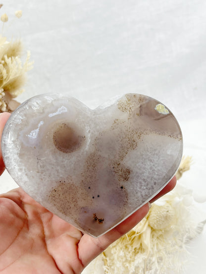 DRUZE AGATE HEART | ON STAND 100814