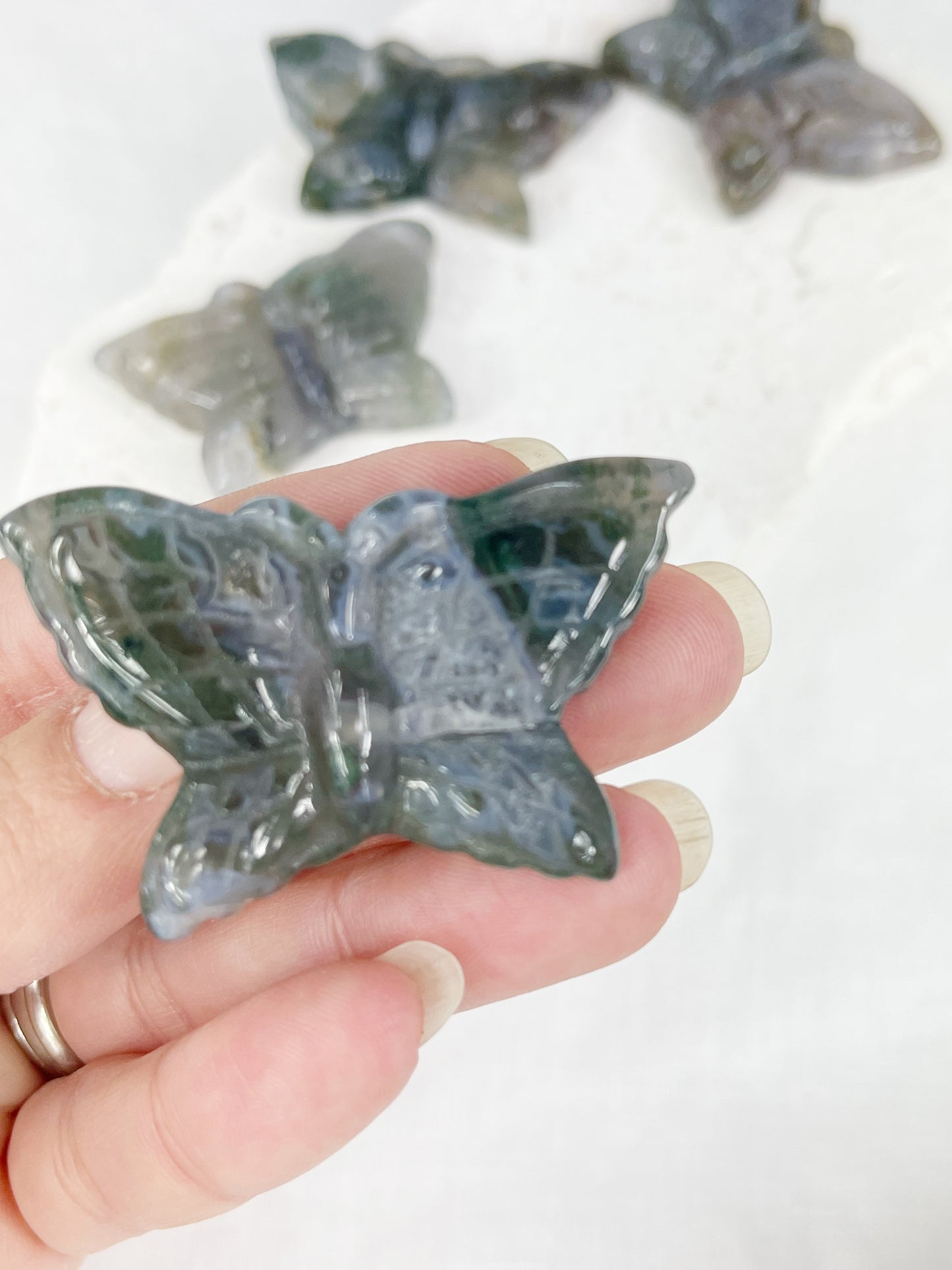 MOSS AGATE BUBTTERFLY | INTUITIVELY CHOSEN