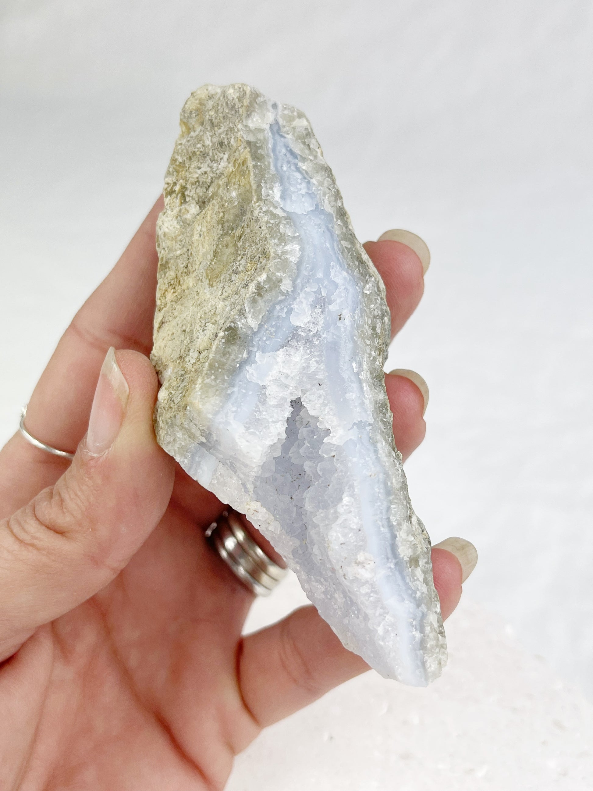 BLUE LACE AGATE ROUGH, STONED AND SAGED AUSTRALIA