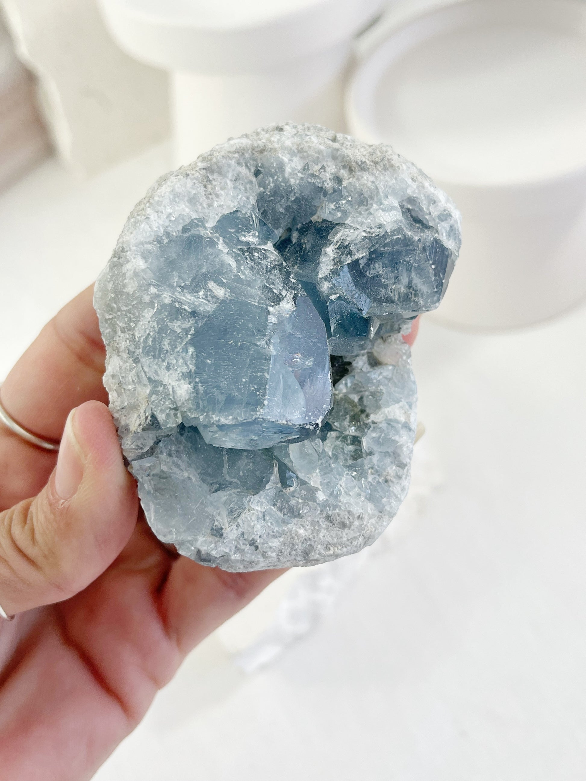 CELESTITE CLUSTER, STONED AND SAGED AUSTRALIA