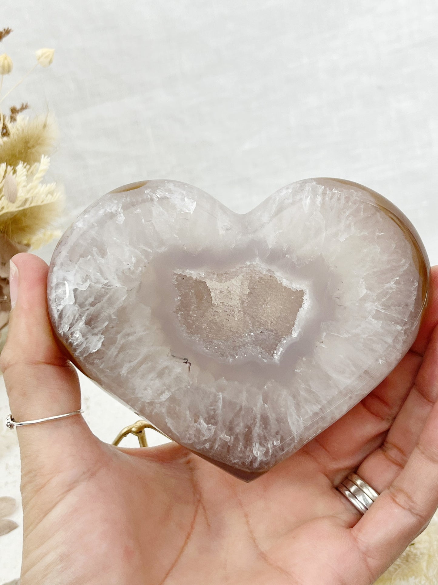 DRUZE AGATE HEART | ON STAND 100818